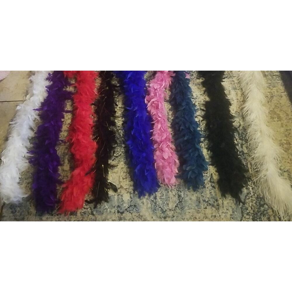 Feather Boa Pretty Elegant Long Flapper Showgirl Party Hollywood Costume 9 piece - Picture 9 of 16